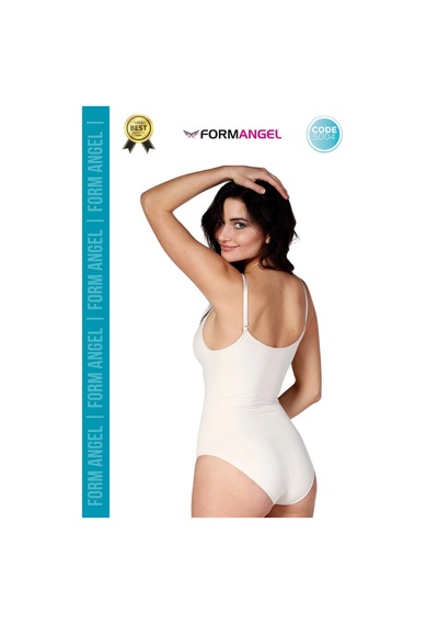 Form Angel Korse Lazer Kesim Seamless İz Göstermeyen Toparlayıcı Kaymayan Çıtçıtlı Slip Body Korse - 1 Adet Bej