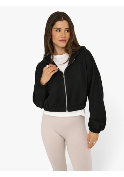 Only Onlscarlett Lıfe Ls Zıp Hood Swt Noos Kadın Siyah Sweatshirt - 15346449
