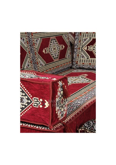 Şark Köşesi Takımı 20 Cm Minder Kalınlığı Bordo Yahyalı Modeli 10 Parça