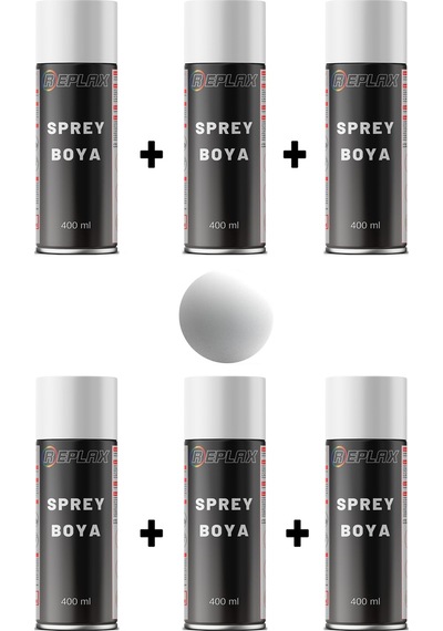 6 Adet Ral 9010 Mat Beyaz Sprey Boya 400 Ml.