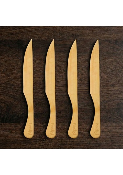 4 Parça Şimşir El Işçiliği Bıçak Takımı 18 Cm Ahşap