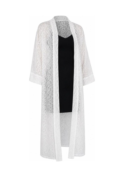 Lila Mare Nakışlı Handmade Beachwear & Homewear Kimono Renkli Renkli