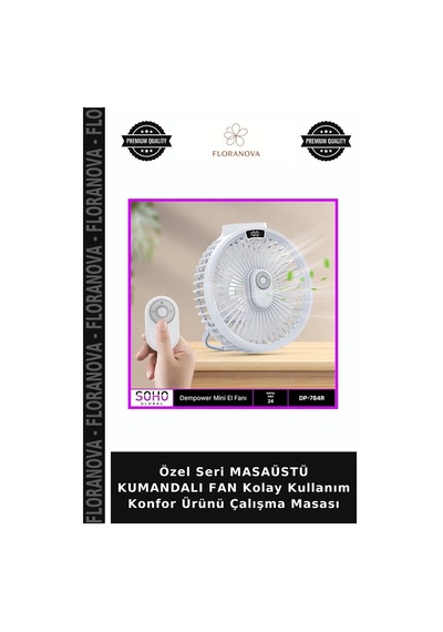 Özel Seri Masaüstü Kumandalı Fan Kolay Kullanım Konfor Ürünü Çalışma Masası