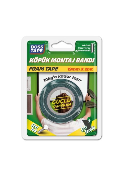 Solvent Akrilik Aksesuar Köpük Montaj Bandi 10 Kg, 19 Mm X 2 Metre Boyut