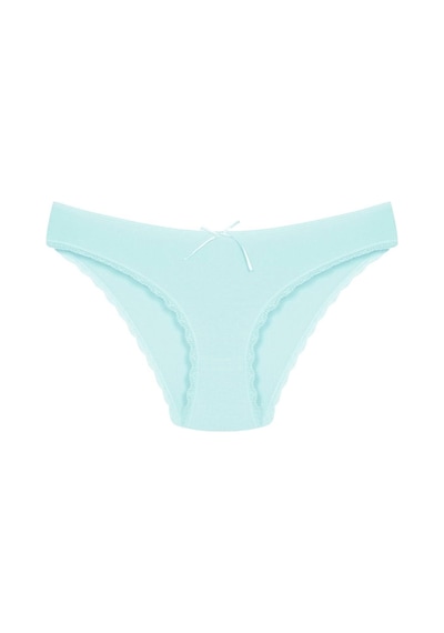 1101 Bikini Kadın T. Dantelli Külot Paketi 1101-v10-Pembe-Lila-Somon-Mint-Vizon Çok Renkli