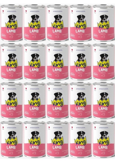 King Et Parçacıklı Kuzu Etli Yavru Köpek Konserve 400 Gr 20 Adet