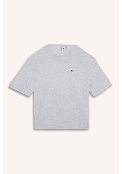 Defacto Boxy Fıt Kısa Kollu 2li Şortlu Pijama Takımı I0666ax26hsgr100 Gri-gr100