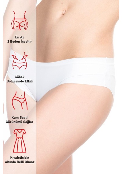Beyaz Mı Emay 2818 Slip Külot Lazer Korse Beyaz