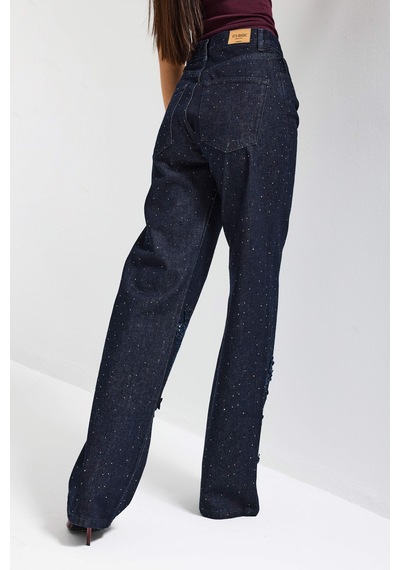 Itsbasic Kadın İndigo Selvedge T-7s6-50 Loose Fit Nakış Dantel Desenli Özel Tasarım Denim Jean Itsbasic Kadın İndigo Selvedge T-7s6-50 Loose Fit Nakış Dantel Desenli Özel Tasarım Denim Jean