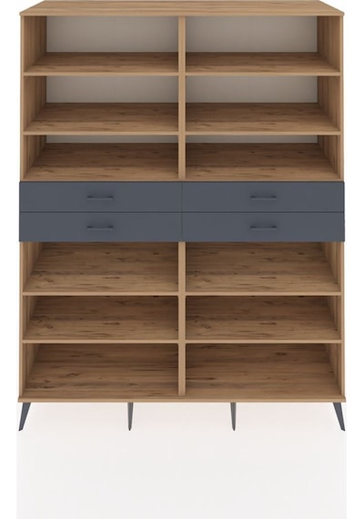 Kronos Gardrop 10 Raflı 4 Çekmeceli 176x59x221 Çam-çam/antrasit Çam/antrasit Kronos Gardrop 10 Raflı 4 Çekmeceli 176x59x221 Çam-çam/antrasit Çam/antrasit