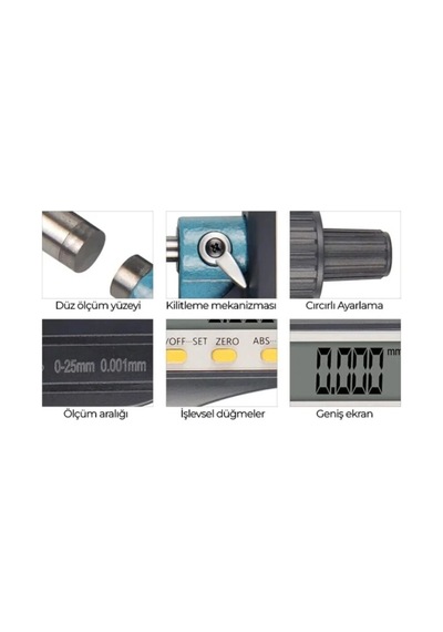 Shahe 5202 0-25mm Dijital Dış Çap Mikrometresi