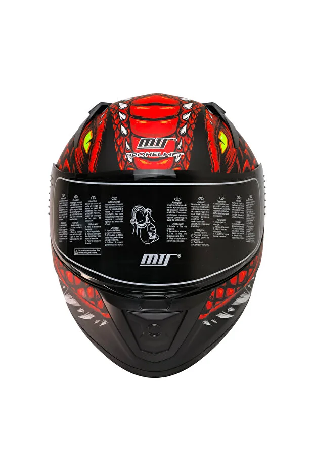 M-801 Snake Draglax Red Full Face Motosiklet Kaskı Kırmızı Siyah