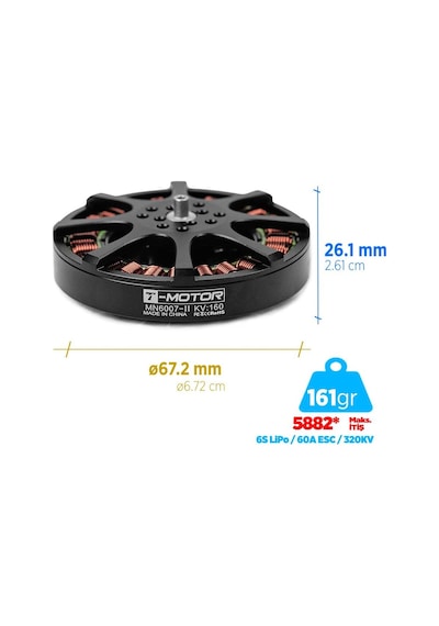 T-motor Mn6007ıı 320kv Antigravity Outrunner Brushless Fırçasız Brushless Fırçasız Uav Motor Multikopter Multi-rotor Quadcopter Hexacopter Drone Motor