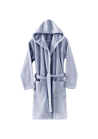 Menderes Home Cotton Collection Bukle Medium Kapşonlu Bornoz Düz Gri