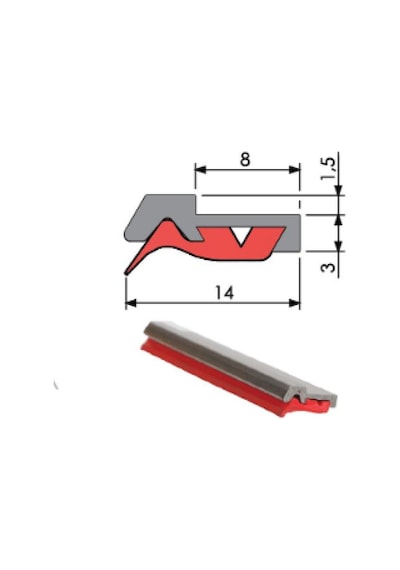 Contacall Cnc Kızak Fitili Puntalı Sıyırıcı Tipi Cnc Contası 5 Metre Kırmızı