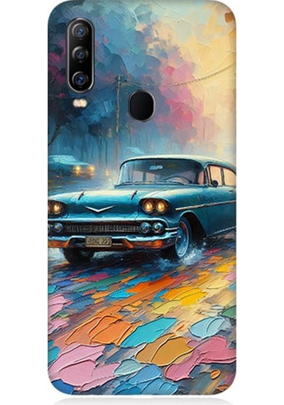 General Mobile Gm 20 Pro Uyumlu Renkli Yol Üzerinde Araba Desenli Silikon Kılıf Çok Renkli