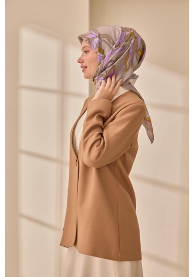 Silk Home Olinda İpek Eşarp 47003-29 Mor, Hardal, Lila, Gri