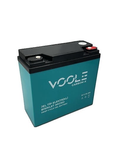 Voole 12v 24 Ah Elektrikli Bisiklet Aküsü Deep Cycle Uzun Ömürlü 181 77 170 6.60 Kg Carbon