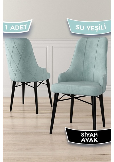 Canisa Concept Neta Serisi, 1.sınıf Babyface Kumaş Su Yeşili Sandalye, Siyah Gürgen Ayak Sandalye Su Yeşili Ayakları Siyah