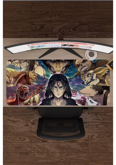 Attack On Titan Anime V1 - 90x40 Xxl Gaming Kauçuk Kaymaz Taban Mouse Pad Fare Altlığı