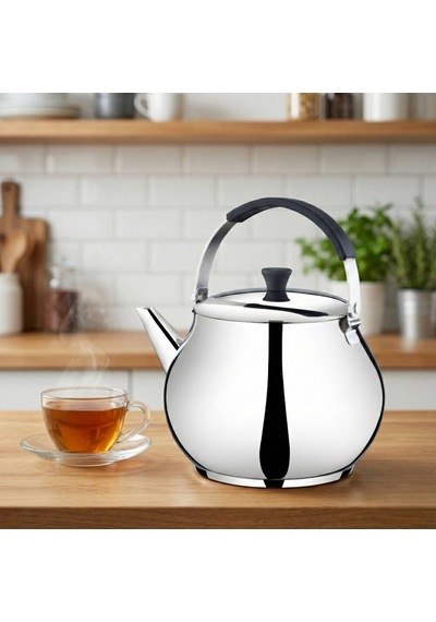 1,5 Lt. Küre Silikonlu Üstten Tutmalı Kettle Çelik