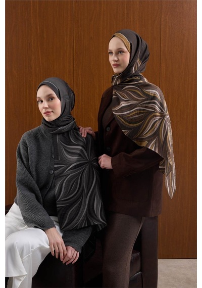 Silk Home Viskon Karışımlı Mayda Şal Sarı Zemin Çok Renkli Desenli Tok Duruşlu 190x70
