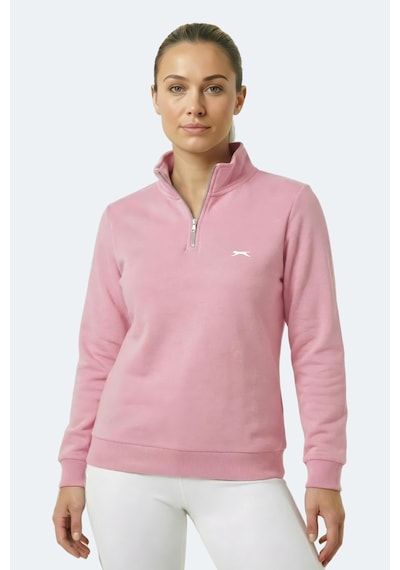 Slazenger Maxıs I Kadın Dik Yaka Fermuarlı Gül Sweatshırt Gülkurusu