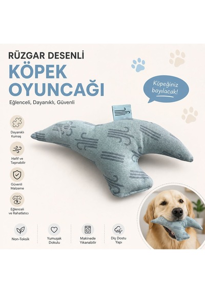 Rüzgar Desenli Balık Köpek Oyuncağı