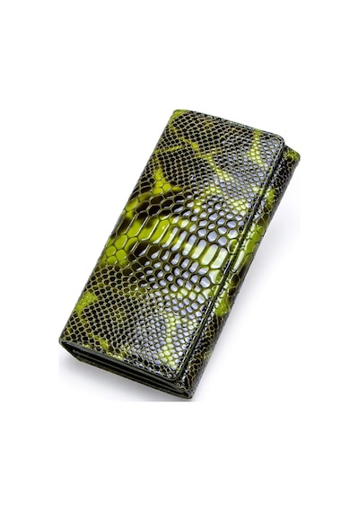 Contacts Caterina - Hakiki Deri Luxury Trend Croco Kadın Cüzdan Yeşil
