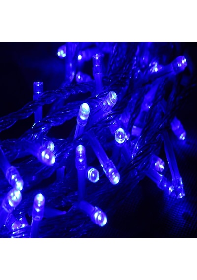 Profesyonel Ip44 Dış Mekan Işığı 10 Metre Mavi Led Işık Su Geçirmez Sabit Yanar 100 Ledli Eklemeli Gün Işığı