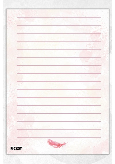 A5 Bloknot Çizgili Defter - 50 Yaprak - Memopad - Notepad - Not Defteri - Not Kağıdı Pembe Pembe