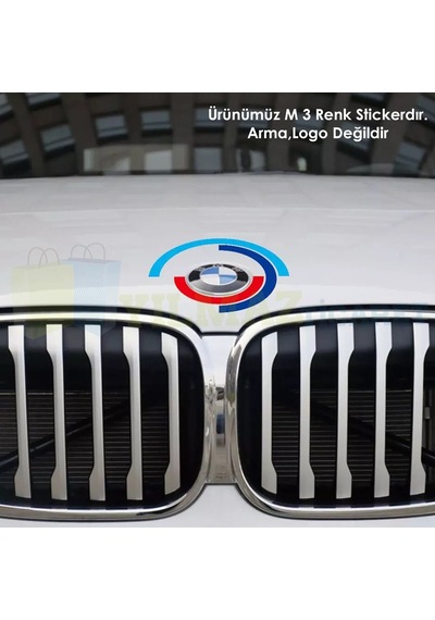 Bmw Ön Kaput Logo Arma Kenarı M Oto Sticker Yapıştırma Etiket 17 X 15 Cm
