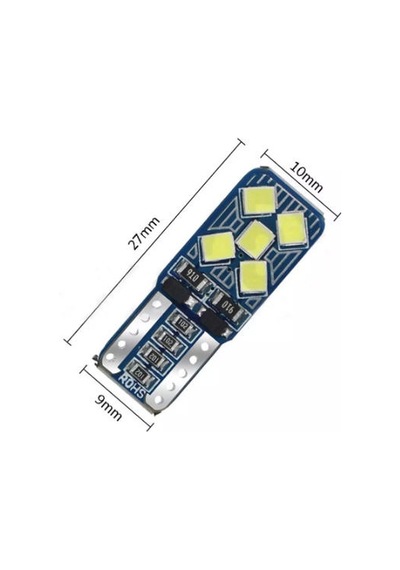 T10 Led 10 Ledli Mini Yassı Park Plaka İç Aydınlatma Beyaz 2 Adet