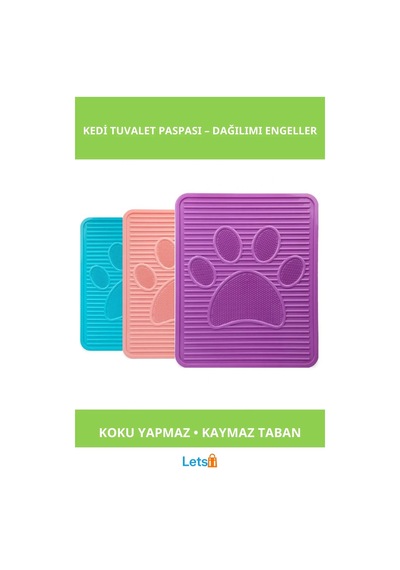 Kaliteli Plastik Kedi Tuvalet Paspası 51,5 X 42,5 Cm Koku Yapmaz