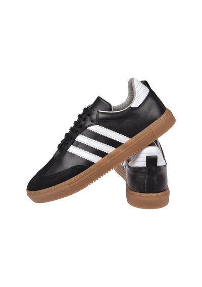 Floor Hakiki Deri Erkek Spor Ayakkabı Sneaker Mak-3030m Siyah Beyaz
