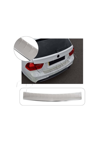 Mercedes E91 Touring Uyumlu 2008-2012 Krom Arka Tampon Üstü Koruma Paslanmaz Çelik