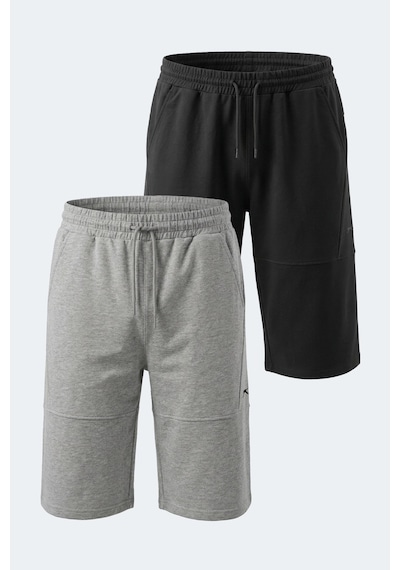 Slazenger Noctura 2 Li Set Erkek Siyah - Gri Şort