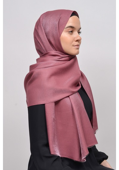 Altobeh Kadın Düz Renk Pırıltı Simli Tesettür Shawl Parlak Abiye Şal - Koyu Maron
