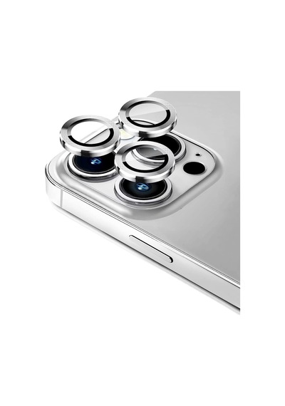 Apple Uyumlu iPhone 14 Pro Max Raze Metal Kamera Lens Koruyucu Gümüş