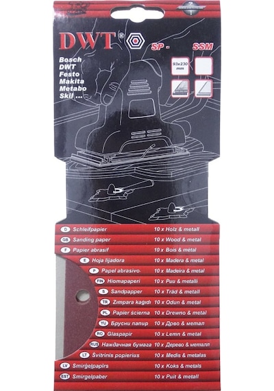 DWT SP-320SSM Dikdörtgen Delikli Zımpara Kağıdı 93 x 230 MM 320 Kum