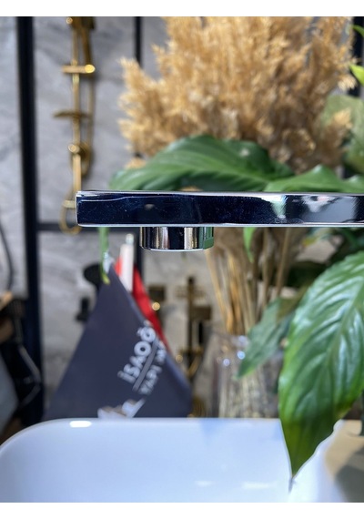 İsaoğlu Yapı Lavabo Bataryası Kare Tasarım Yüksek Model Banyo Lavabo Musluğu 360 Derece Hareketli Batarya Gümüş