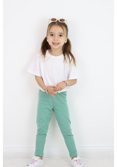 Miababy Basic Kız Çocuk Tayt %100 Pamuk 6 Ay 5 Yaş Yeşil