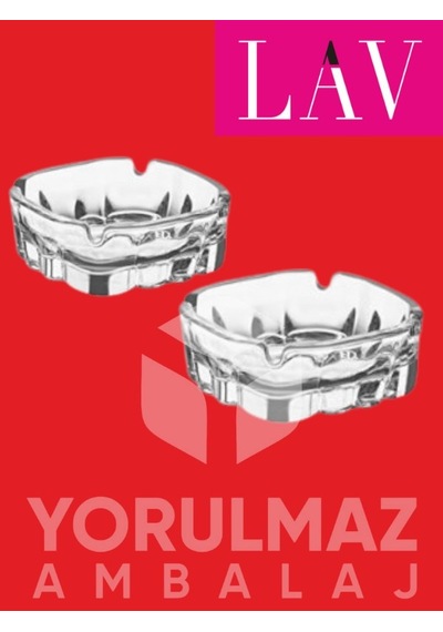 Büyük Boy Cam Küllük 2 Li Lav Kar72 Yoğun Kullanıma Uygun Kaliteli Tasarım