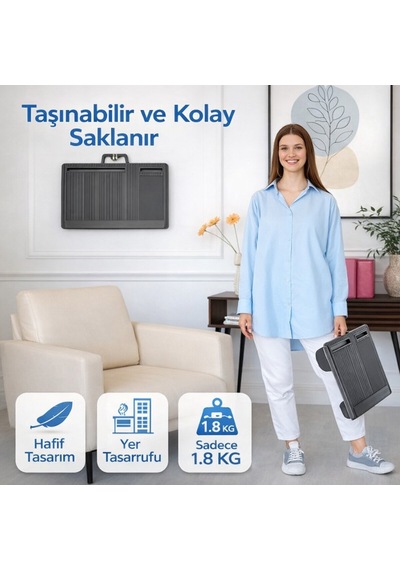 Polham Minderli Bilek Destekli Telefon Tutuculu Mouse Padli Taşınabilir Laptop Masası Dizüstü Çalışma Sehpası