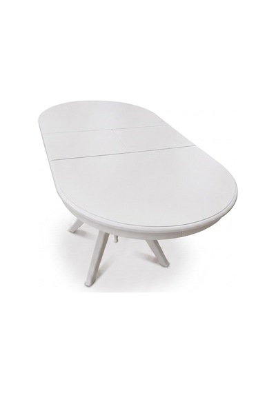 Vintera Açılır Oval Ahşap Mutfak Masası 80x120 Beyaz