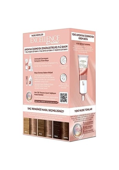Excellence Creme Nude Renkler Saç Boyası - 6u Nude Koyu Kumral