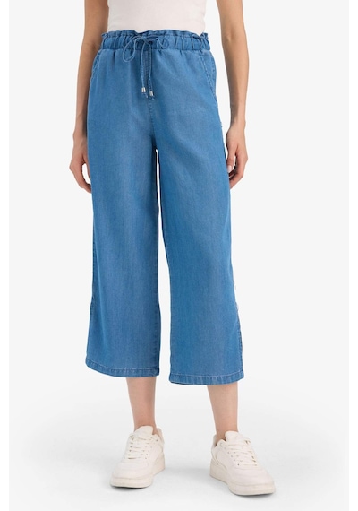 Defacto Pull On Culotte Yüksek Esnek Belli Tensel Yıkamalı İnce Jean Pantolon D8241ax25smnm28 Mavi