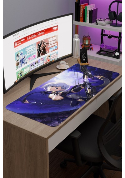 The Eminence İn Shadow Anime V2 - 90x40 Xxl Gaming Kauçuk Kaymaz Taban Mouse Pad Fare Altlığı