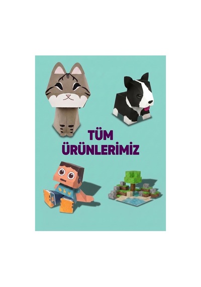 Sevimli Kediler Origami Seti, Kağıt Katlama Seti Paper Craft, Ebeveyn Çocuk Aktiviteleri