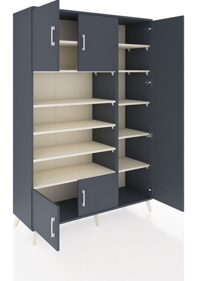 Hyperion Dolap 11 Raflı 5 Kapaklı 132x44x195 Antrasit-antrasi... Antrasit Hyperion Dolap 11 Raflı 5 Kapaklı 132x44x195 Antrasit-antrasi... Antrasit